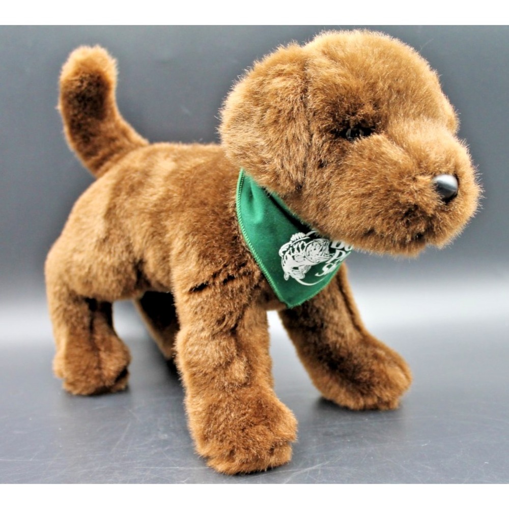 Douglas Plush Brown Lab Dog Bass Pro Shops Green Bandana Stuffed Animal Small